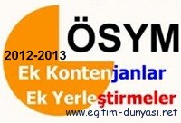 Üniversite Ek Yerleştirme Kılavuzu (Ek Kontenjan) ÖSYM 2012-2013