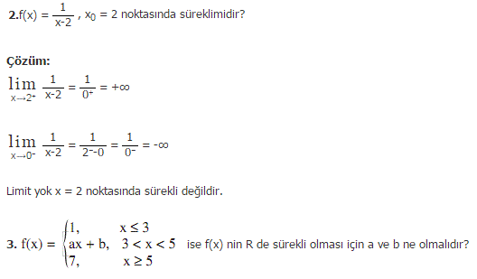 Süreklilik Soruları Çözümlü 2