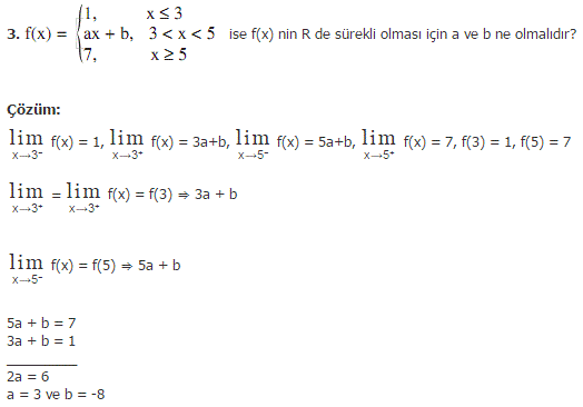 Süreklilik Soruları Çözümlü 3