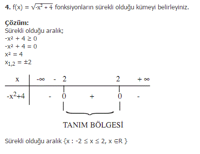 Süreklilik Soruları Çözümlü 4