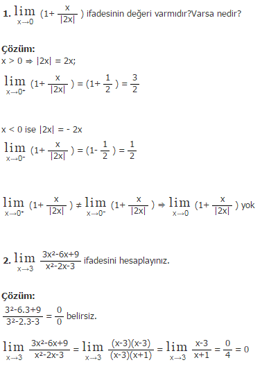 Çözümlü Limit Soruları 1 1