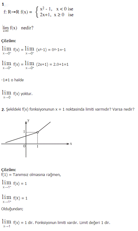 Çözümlü Limit Soruları 2 1