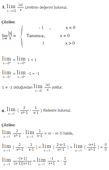 Çözümlü Limit Soruları 2 2