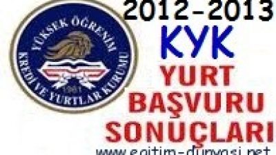 KYK Başvuru Sonuçları 2012 -2013