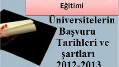 Pedagojik Formasyon Başvuru Tarihleri ve şartları 2012-2013