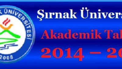 Şırnak Üniversitesi Akademik Takvim 2014 – 2015