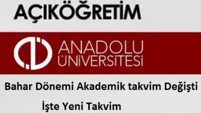 2015 AÖF Bahar Dönemi Akademik Takvimi