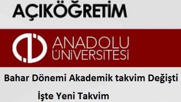 2015 AÖF Bahar Dönemi Akademik Takvimi