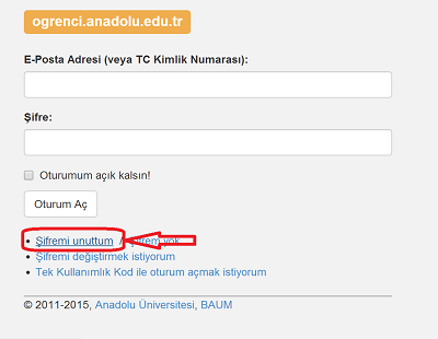 aö fşifremi unuttum