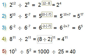 Üslü Sayılarda Bölme İşlemi