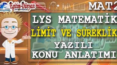 Limit ve Süreklilik Konu Anlatımı Yazılı