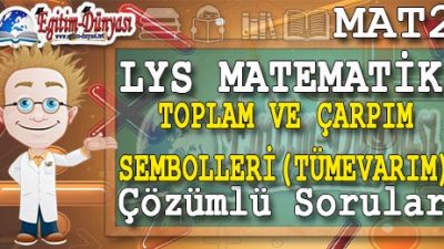 Toplam Çarpım Sembolleri Çözümlü Sorular ve Formüller