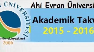 Ahi Evran Üniversitesi Akademik Takvim 2015 2016