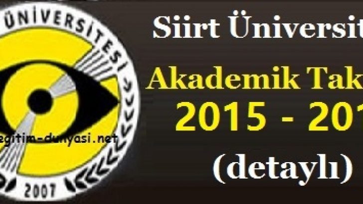 Siirt Üniversitesi Akademik Takvim 2015 2016